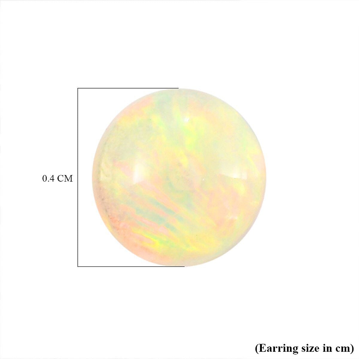 9K Yellow Gold AA Ethiopian Welo Opal Ball Stud Earrings with Push Back 1.07 Ct.