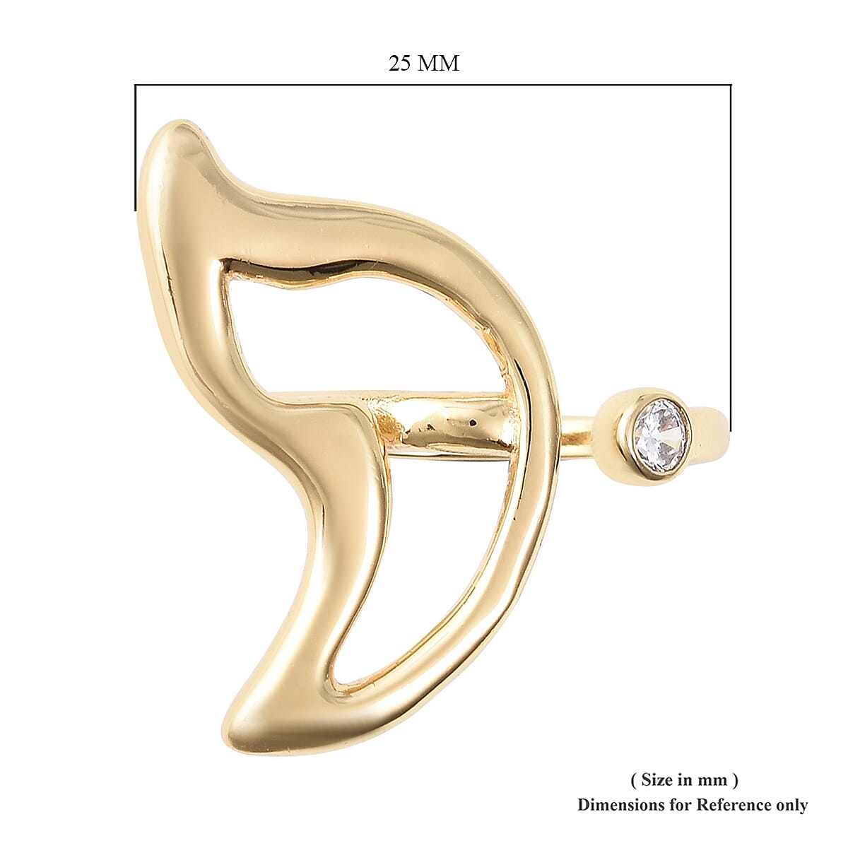 Isabella Liu - Butterfly Reborn Collection - Simulated Diamond (Rnd) Adjustable Ring in 18K Yellow Gold Overlay Sterling Silver