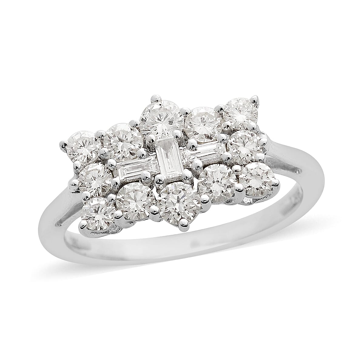 RHAPSODY 950 Platinum IGI Certified Natural Diamond (VS-E-F) Boat Ring 1.00 Ct