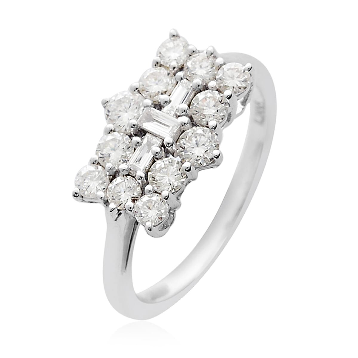 RHAPSODY 950 Platinum IGI Certified Natural Diamond (VS-E-F) Boat Ring 1.00 Ct