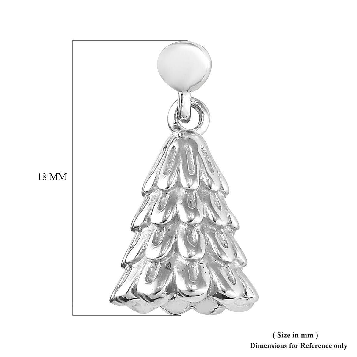 Platinum Overlay Sterling Silver Christmas Tree Earrings (with Push Back), Silver wt 6.41 Gms