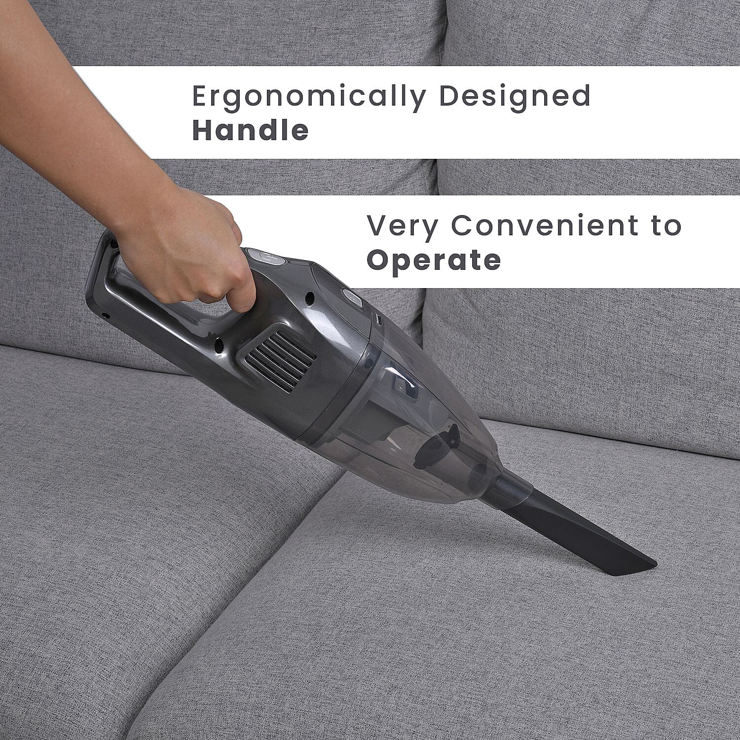 Cordless Handheld Wet & Dry Vacuum Cleaner Includes Nozzle, Round Brush, Water Nozzle and Charging Base - 60W - Black