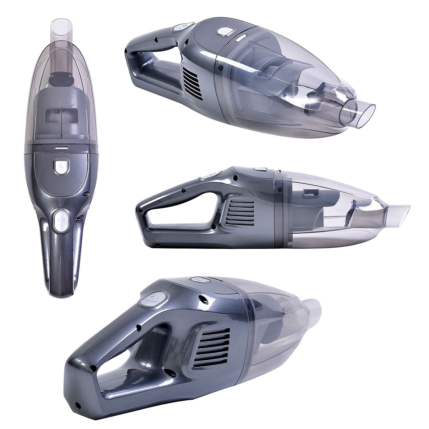 Cordless Handheld Wet & Dry Vacuum Cleaner Includes Nozzle, Round Brush, Water Nozzle and Charging Base - 60W - Black