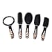 5 Piece Set - Hair Brushes (Includes 1 Flat Comb, 1 Flat Modelling Brush, 1 Roll Modelling Brush, 1 Massage Brush) and 1 Mirror - Grey