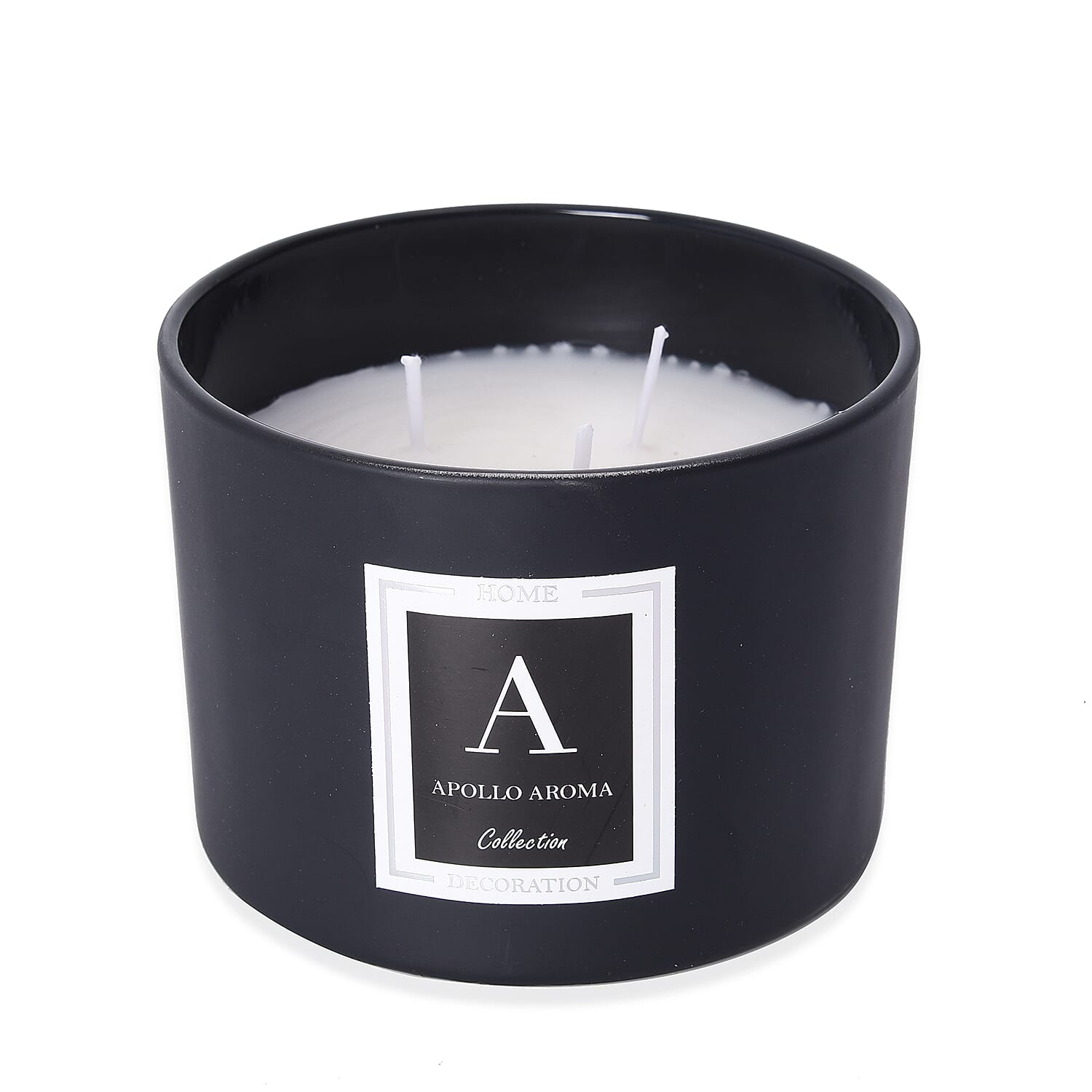 Home Decor - Apollo Aromatic Candle in Black Colour Glass Container with Gift Box (Size 10X8 Cm) - Lily Fragrances 40 Hour Burn Time
