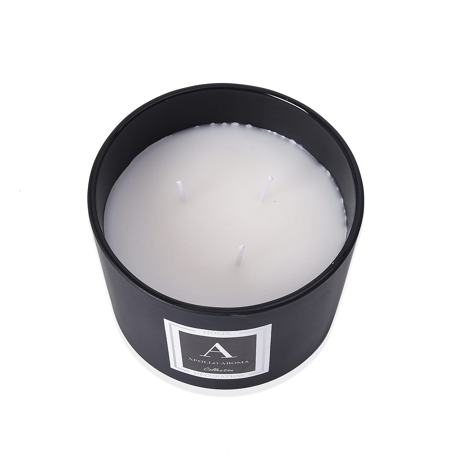 Home Decor - Apollo Aromatic Candle in Black Colour Glass Container with Gift Box (Size 10X8 Cm) - Lily Fragrances 40 Hour Burn Time