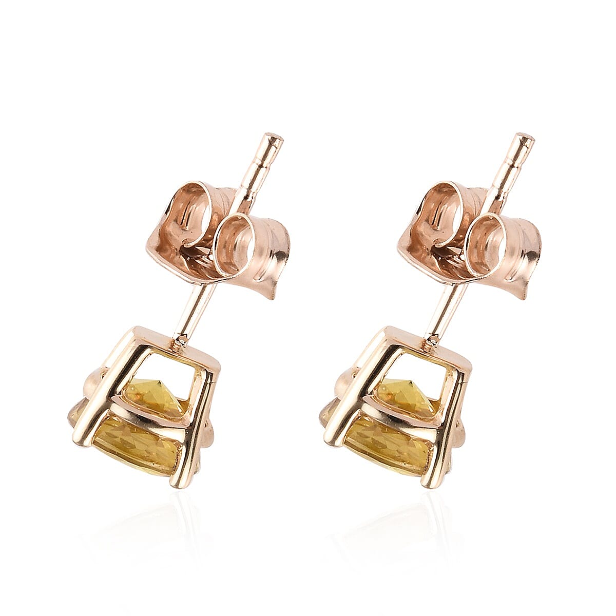 Collectors Edition- 9K Yellow Gold  Sava Sphene (Rnd) Stud Earrings (with Push Back) 2.000 Ct.