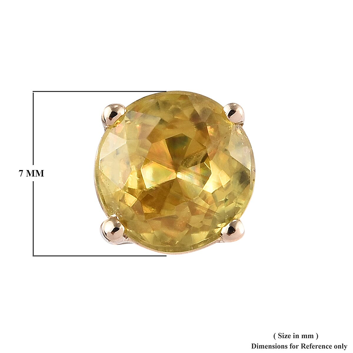 Collectors Edition- 9K Yellow Gold  Sava Sphene (Rnd) Stud Earrings (with Push Back) 2.000 Ct.
