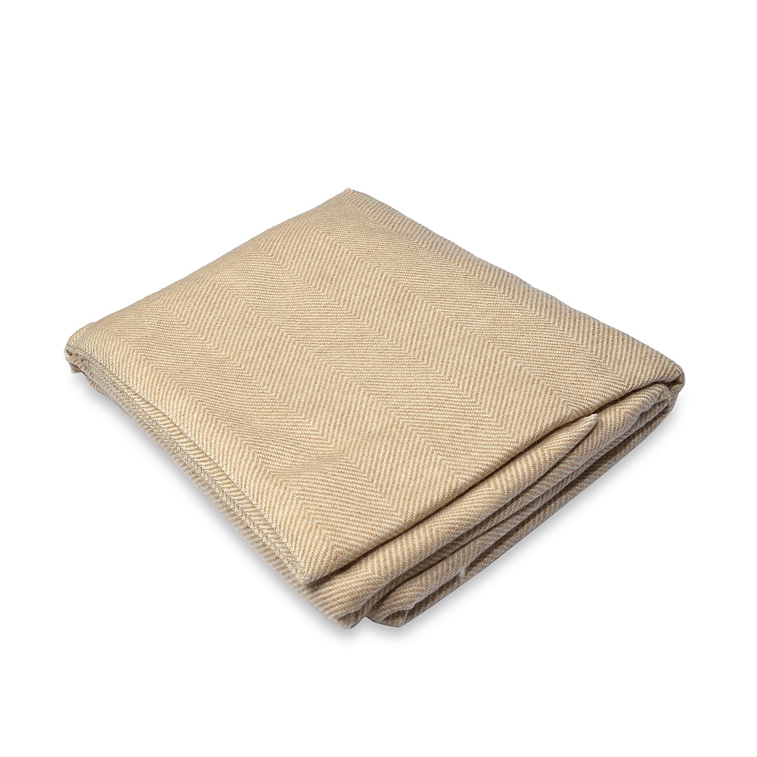 Close Out Deal- Cashmere Wool Throw Blanket  (Size 260x140 Cm) -  Beige