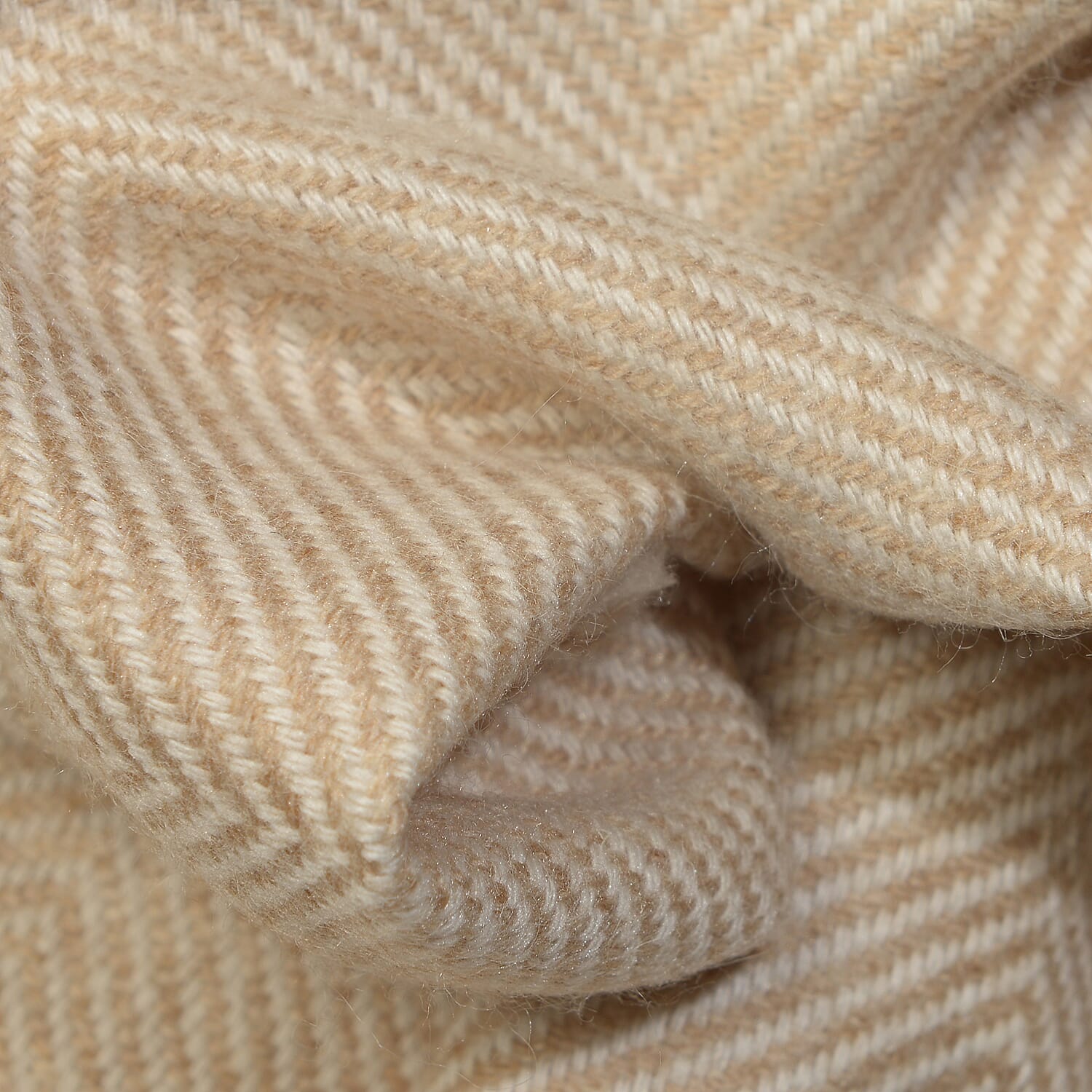 Close Out Deal- Cashmere Wool Throw Blanket  (Size 260x140 Cm) -  Beige