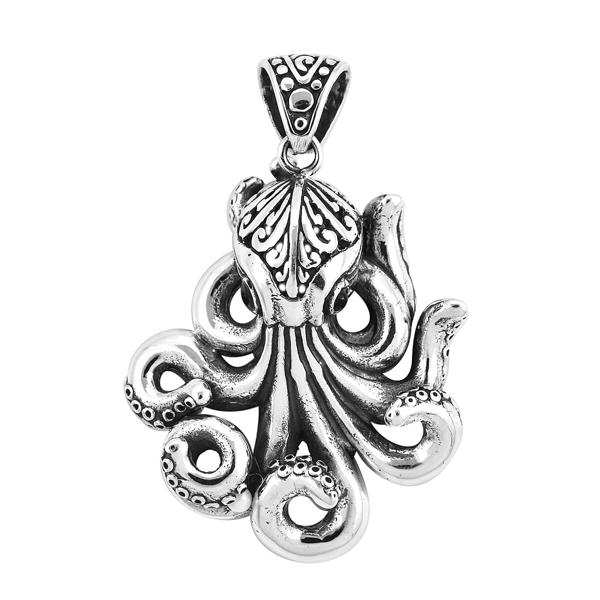 One Time Deal- Sterling Silver Octopus Pendant, Silver wt 12.93 Gms