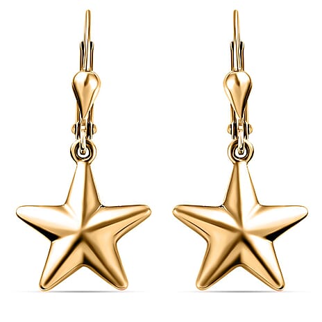 Star Earrings with Lever Back in 18K Vermeil Yellow Gold Plated Sterling Silver
