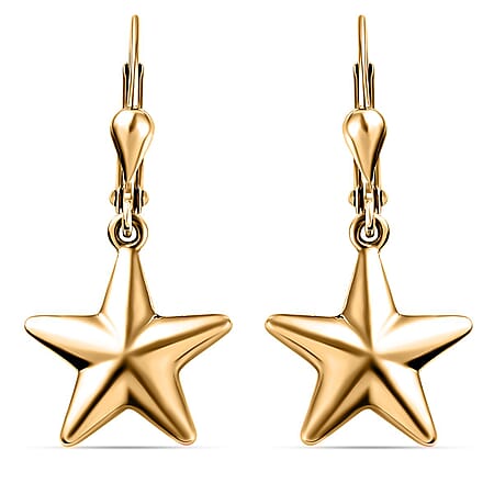 Star Lever Back Earrings in Sterling Silver with 18K Vermeil Yellow Gold