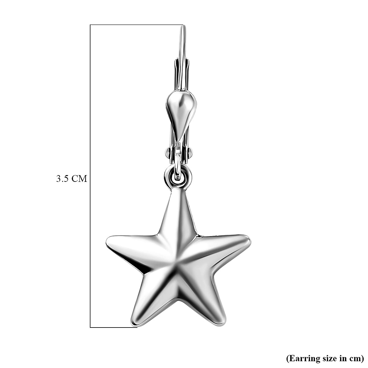 Star Earrings in Platinum Overlay Sterling Silver