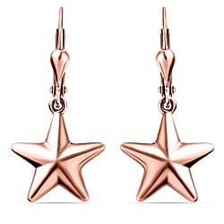 Star Drop Earrings in Rose Gold Plated Sterling Silver