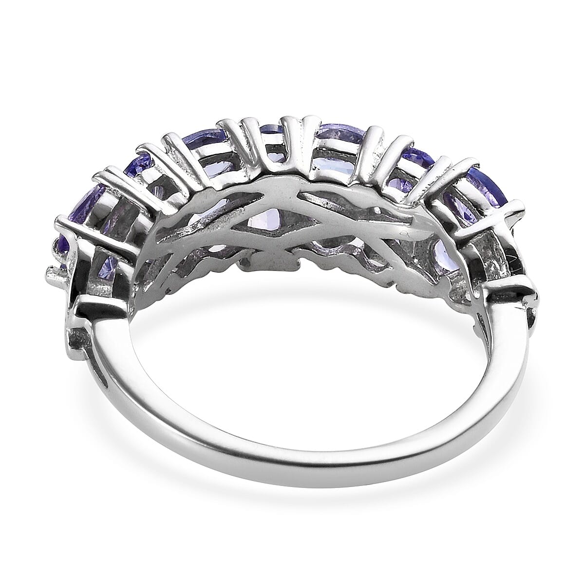 Tanzanite Ring in Platinum Overlay Sterling Silver 2.00 Ct.