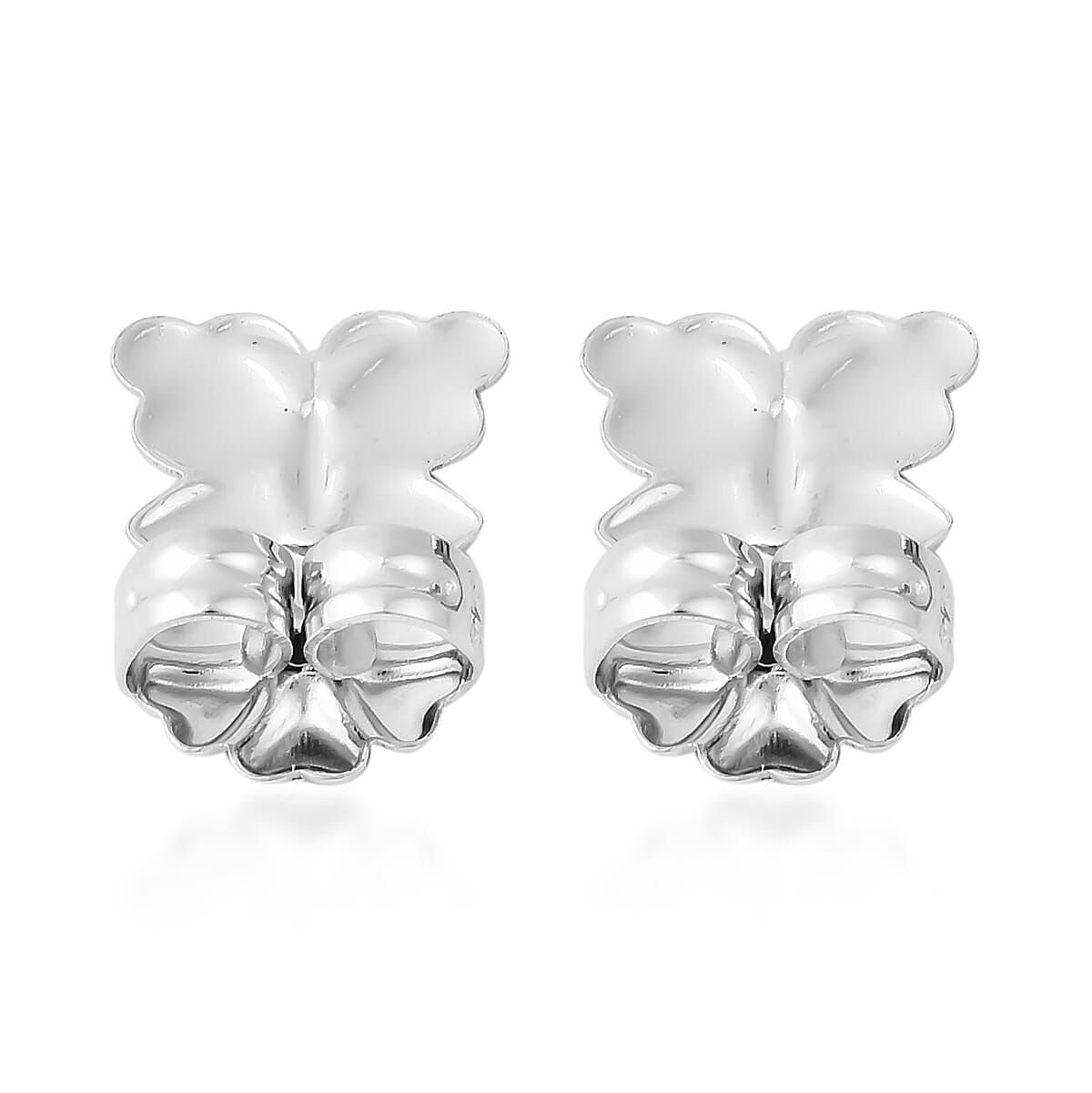 Butterfly Design Lifting Miracle Backs Rhodium Overlay Sterling Silver