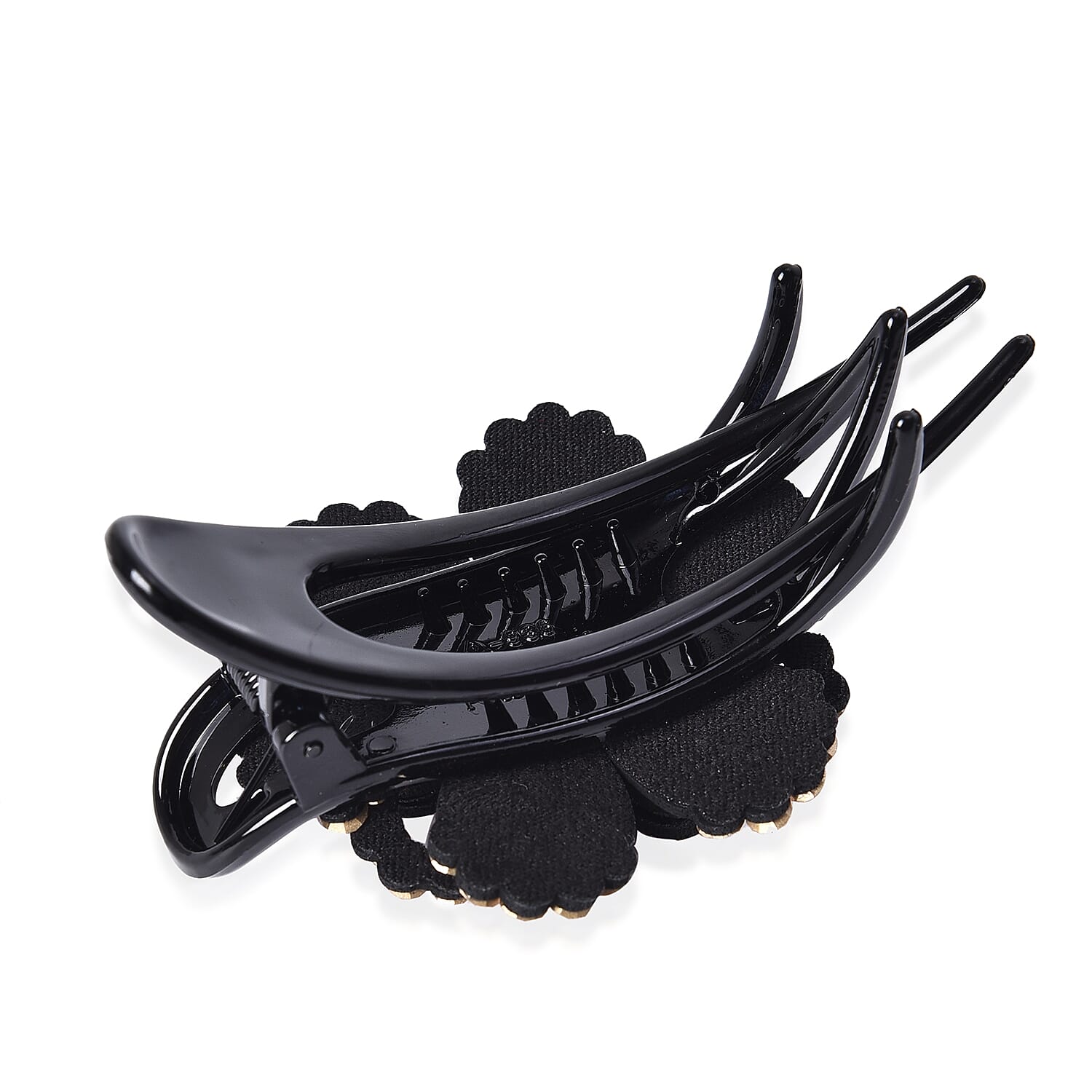 Three Teeth Flower Duck Clip - Dark Pink, Light Pink and Champagne