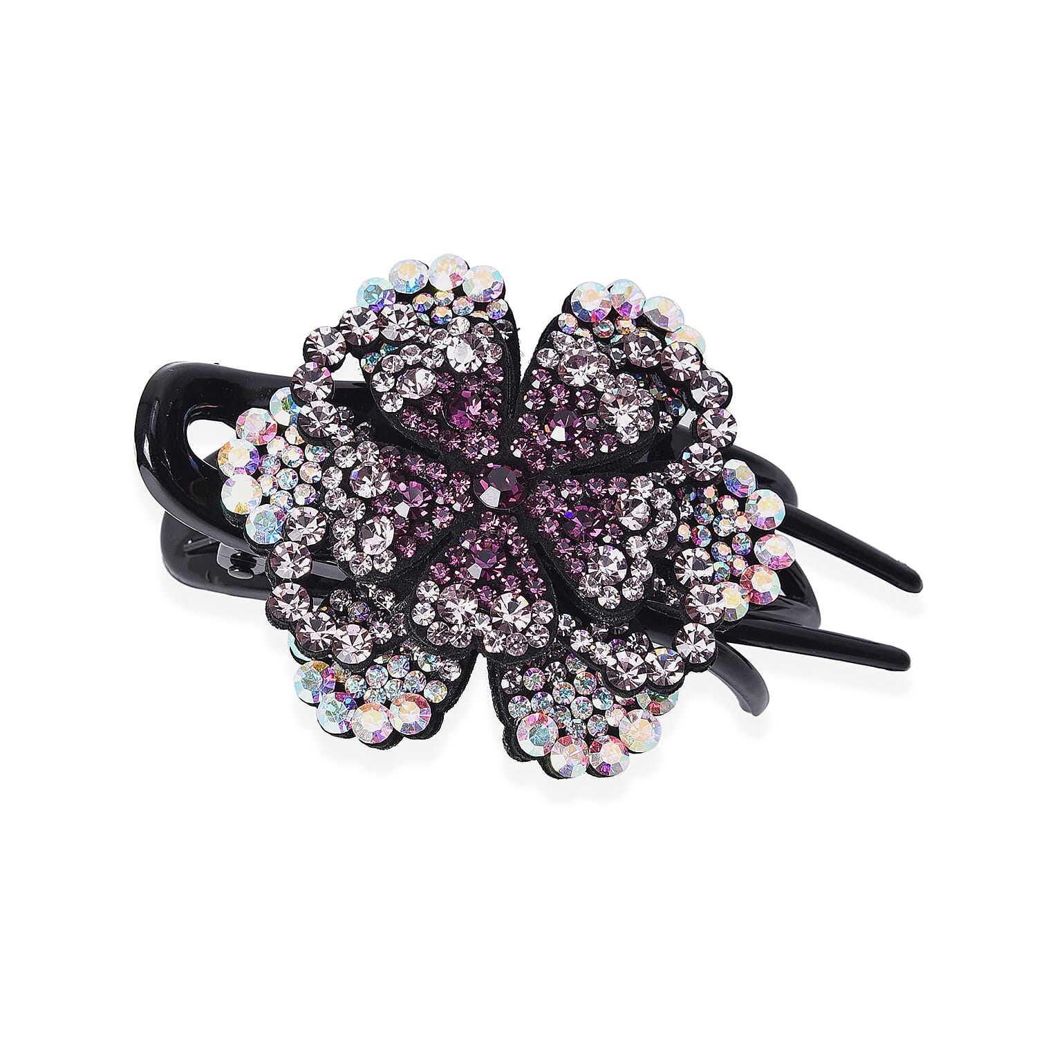 Three Teeth Flower Duck Clip - Dark Purple, Light Purple and AB Colour