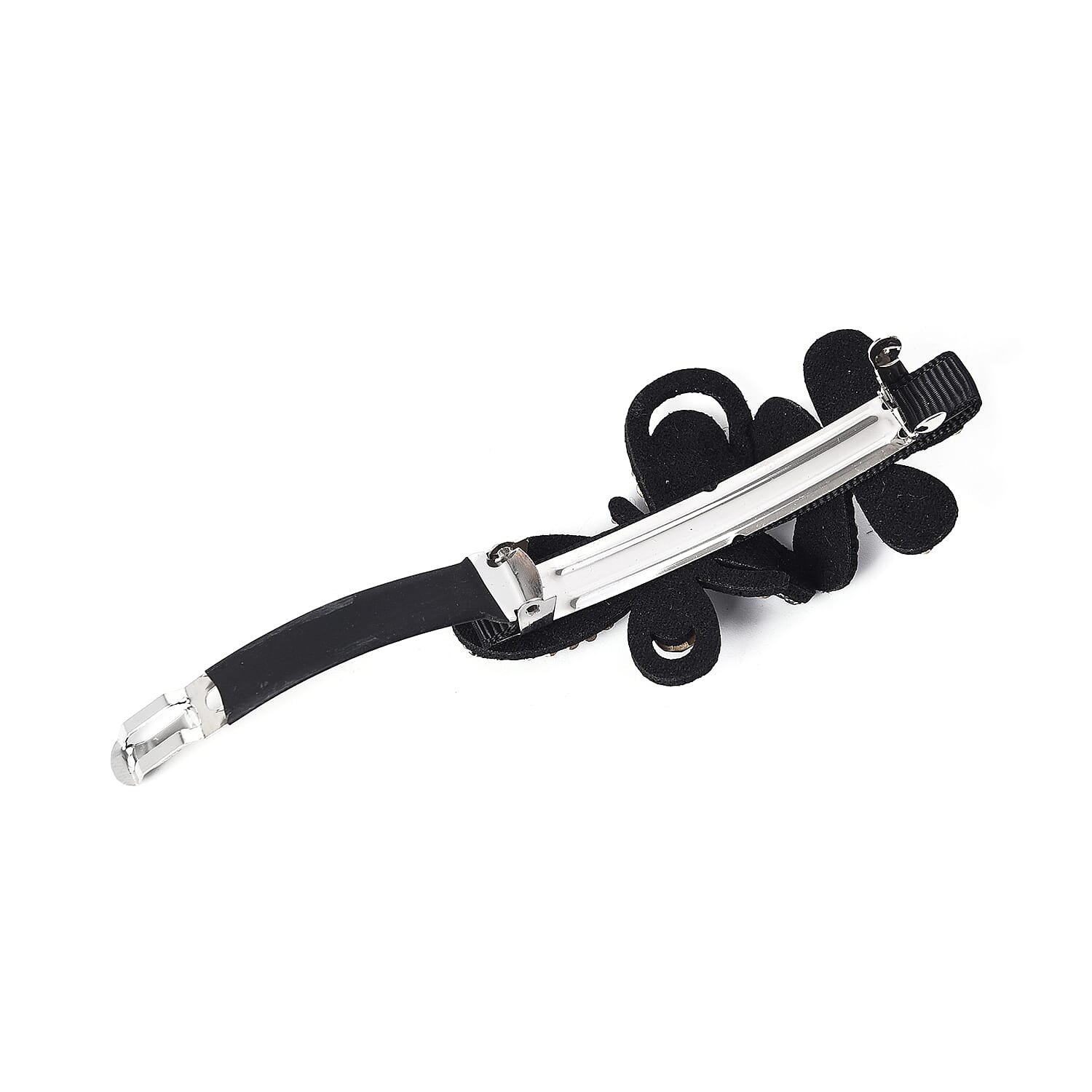 Austrian Crystal Butterfly & Flower Hair Clip - Dark Green