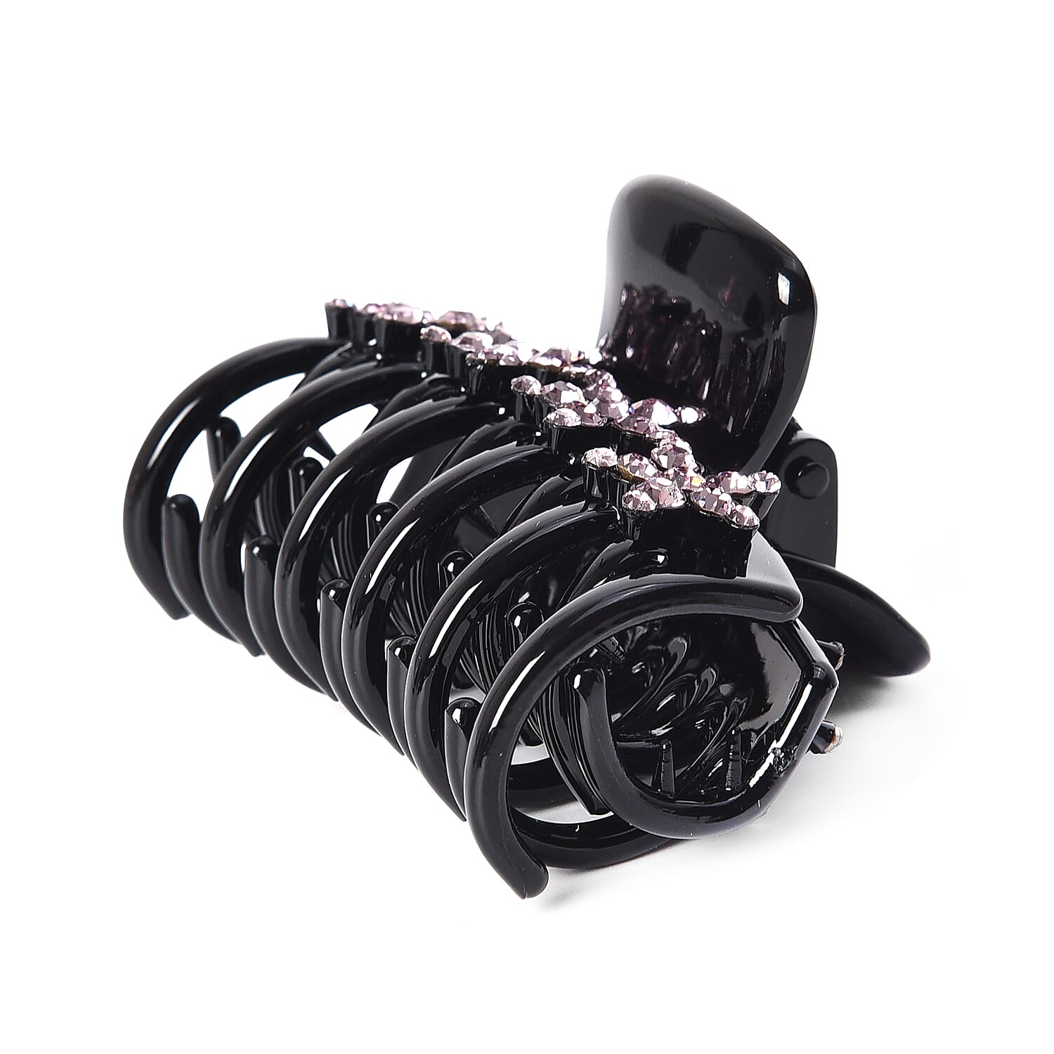 Crystal Studded Hair Claw Clip - Light Purple