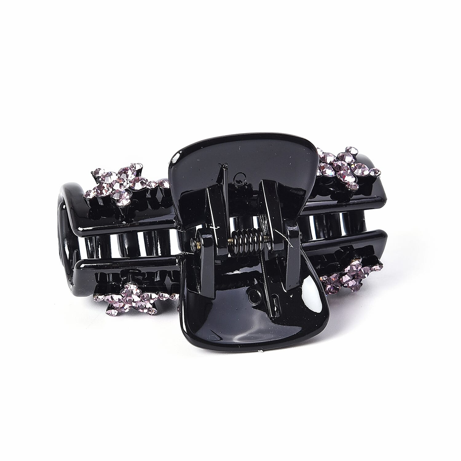 Crystal Studded Hair Claw Clip - Light Purple