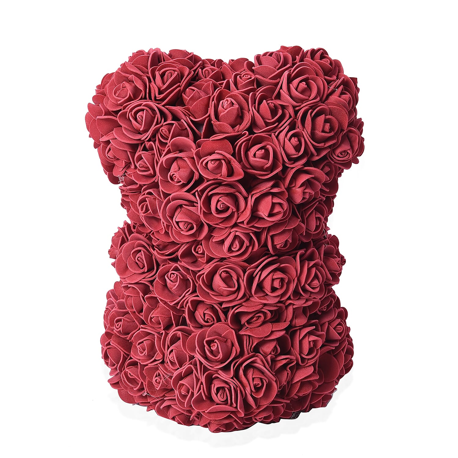 Lovely Rose Flower Bear with Bow Tie - Wine Red