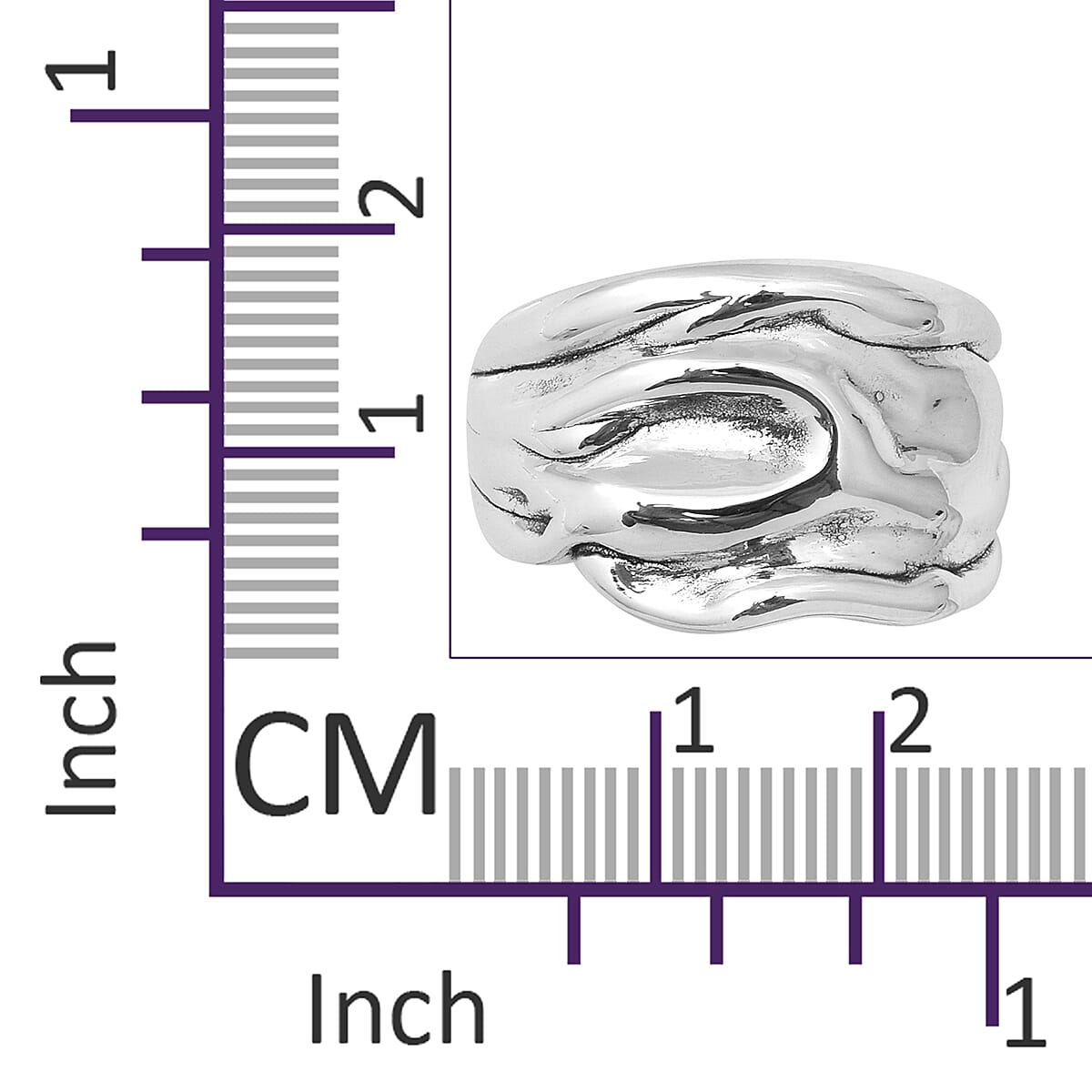 Designer Inspired- Sterling Silver Ring, Silver wt 5.20 Gms.