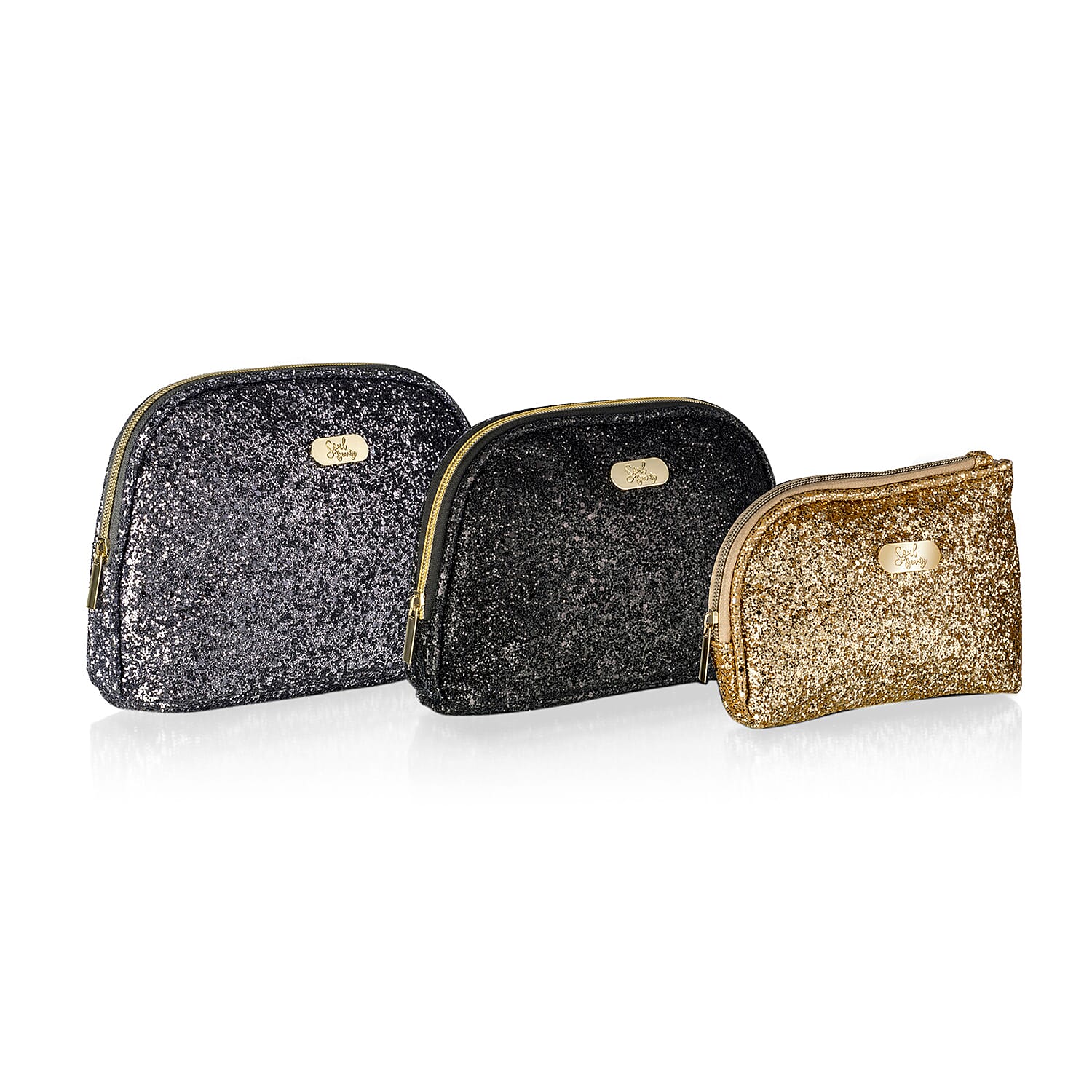 Soul Beauty: Trio Glitter Cosmetic Bags