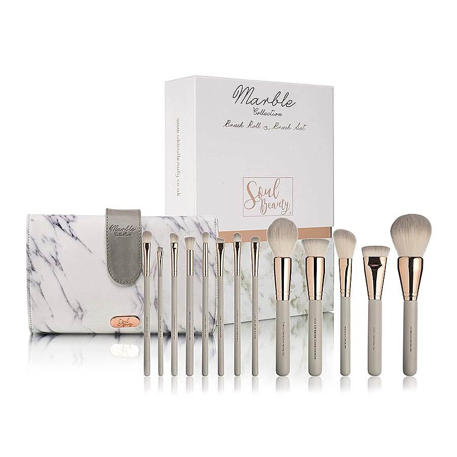 Soul Beauty: Marble Collection Limited Edition Brush Roll & 13 Brushes