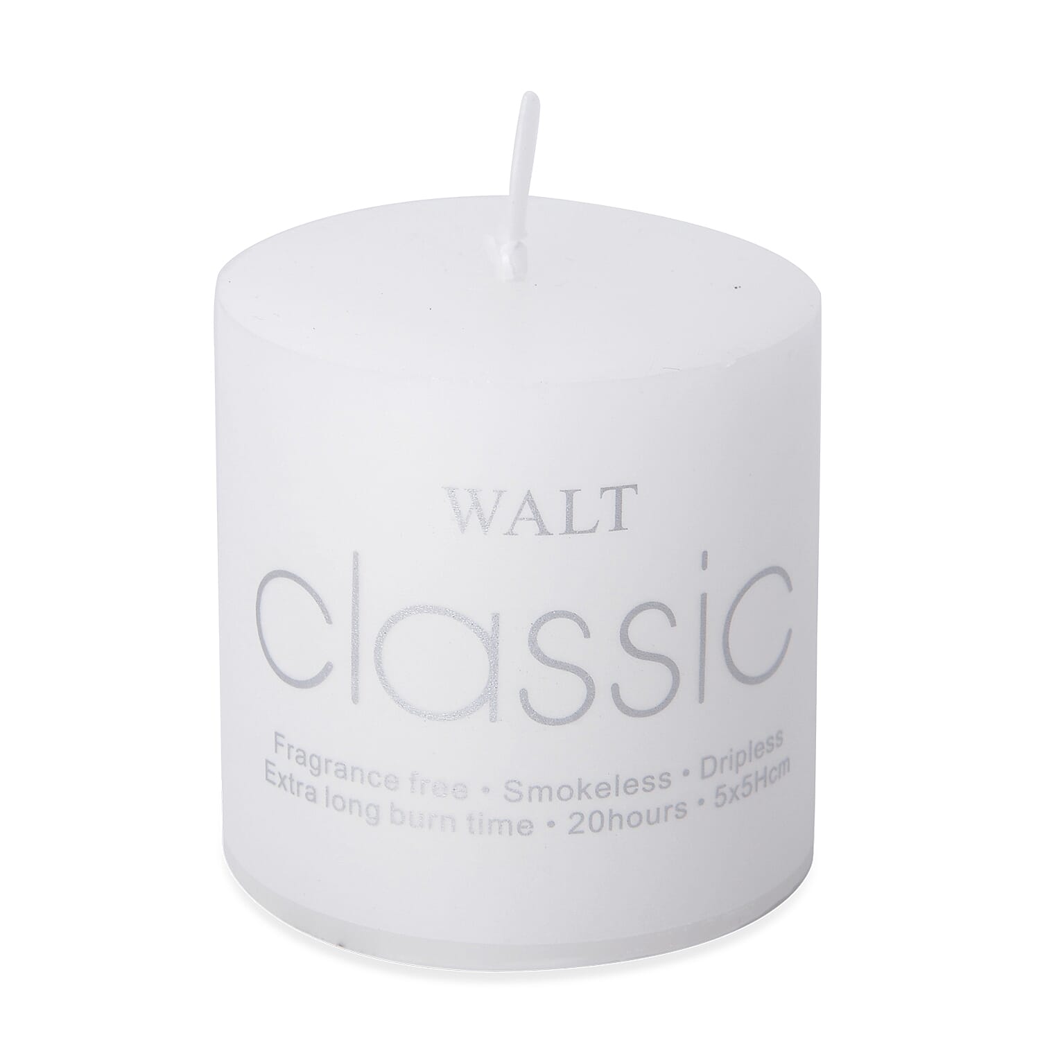 Set of 4 - White Unscented 20 Hour Candle (Size 5x5 Cm)