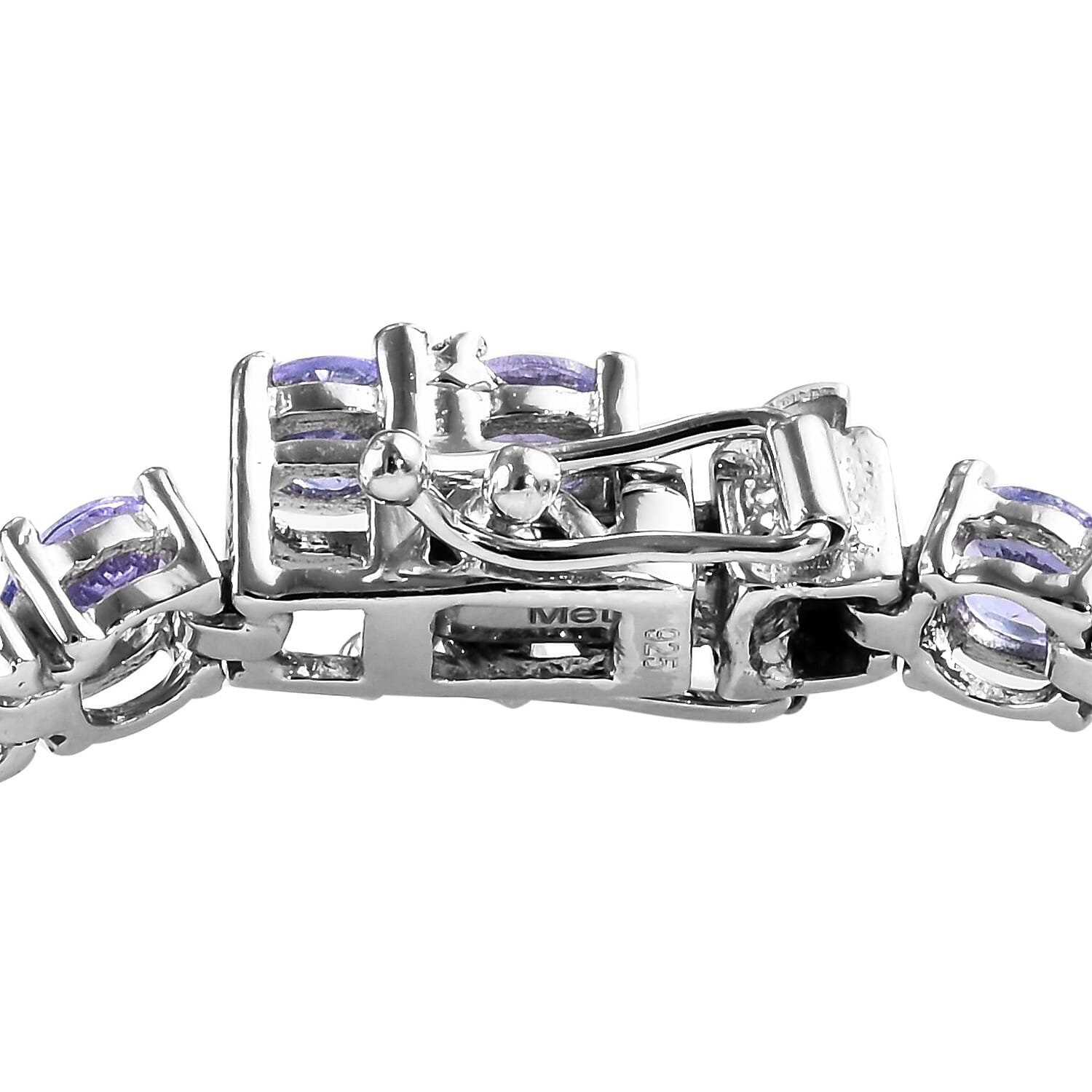 Tanzanite (Rnd) Tennis Bracelet (Size 8) in Platinum Overlay Sterling Silver 10.00 Ct,  Silver wt 9.67 Gms