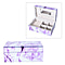 Marble Glass Jewellery Storage Box with Inside Mirror, 7 Ring Rows, 4 Necklace Hook with Pouch and 4 Sections (Size 21x13x8.5 Cm) - Purple Amethyst