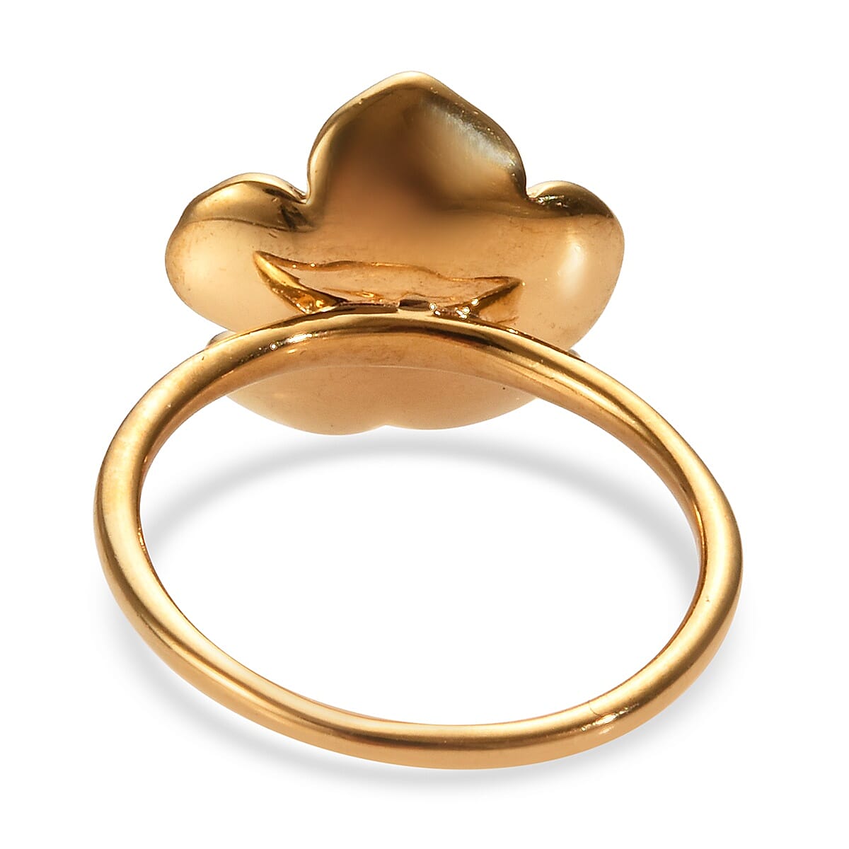 Diamond (Rnd) Enamelled Periwinkle Flower Ring in 14K Gold Overlay Sterling Silver 0.005 Ct.