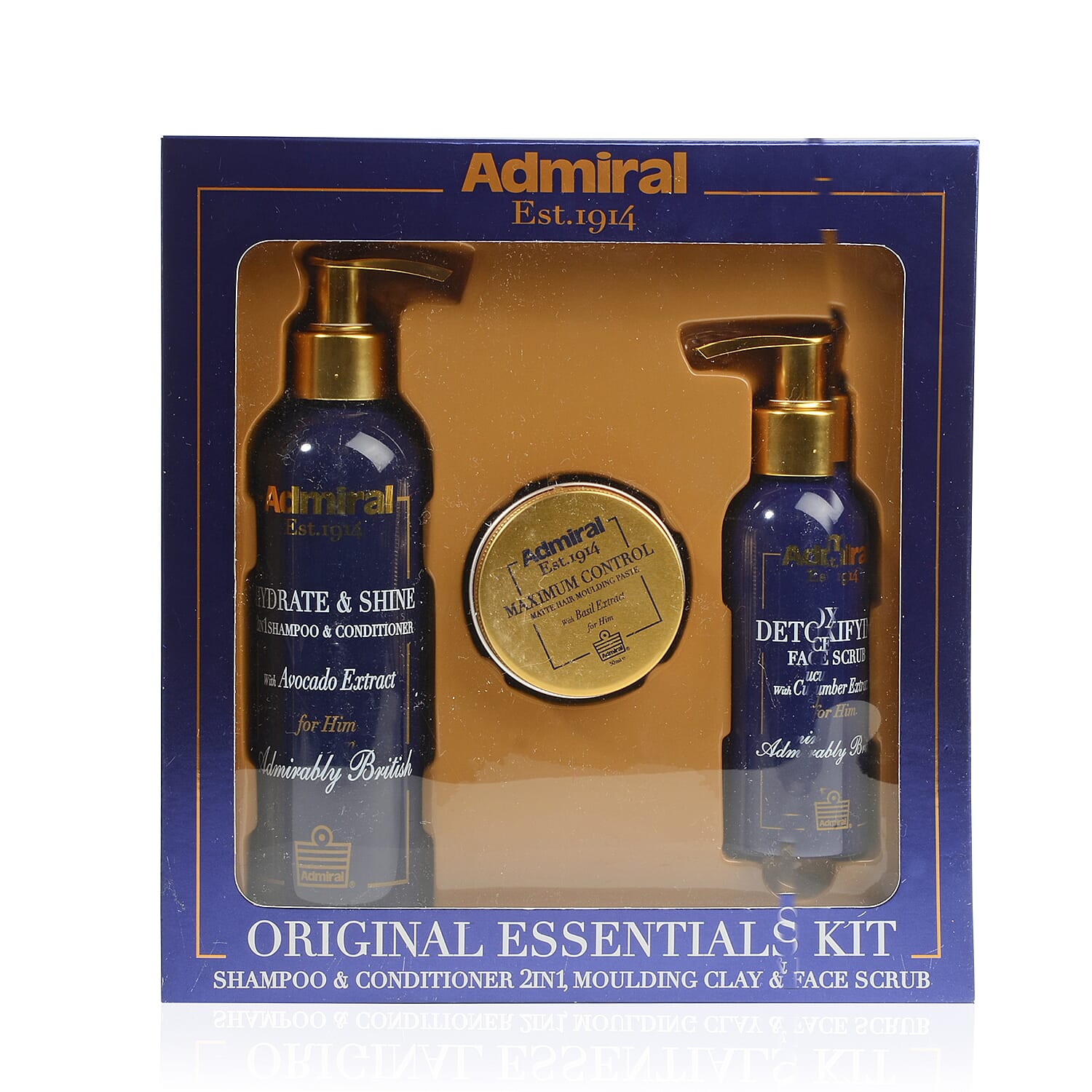 Admiral Daily Essentials Trio (Incl. Shampoo & Conditioner - 200ml,  Face Scrub - 100ML & Moulding Clay - 50ML)