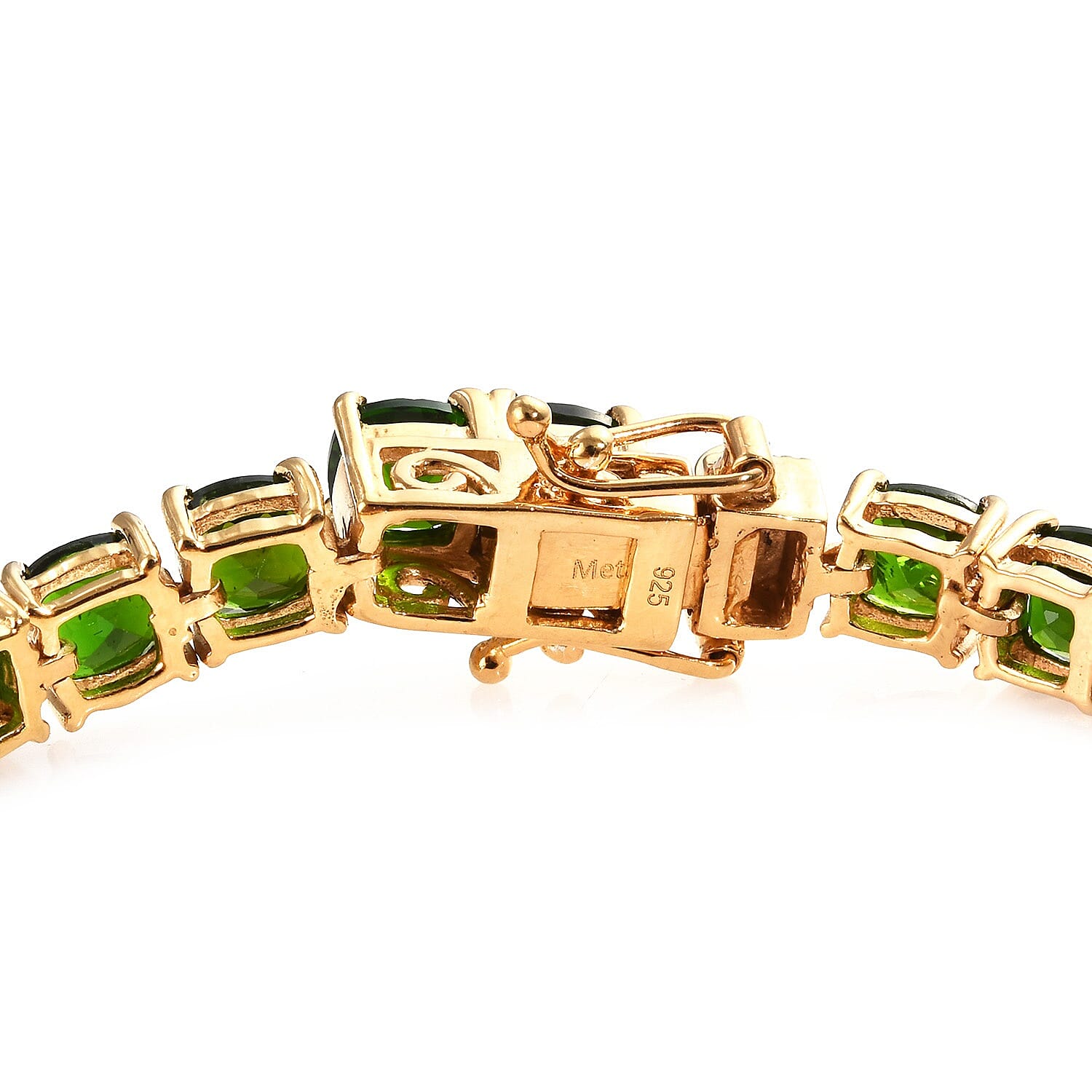 Chrome Diopside (Cush) Tennis Bracelet (Size 7.5) in 14K Gold Overlay Sterling Silver 19.75 Ct, Silver wt 10.00 Gms