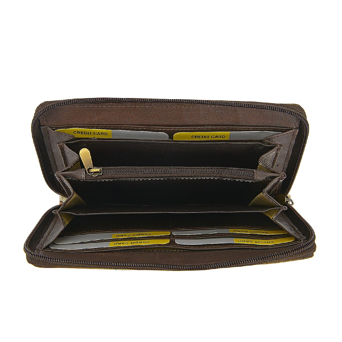 SUKRITI PREMIER Super Soft Genuine Leather Handprint RFID Protected Bird Wallet (Size 18.5x10.52 Cm) - Brown