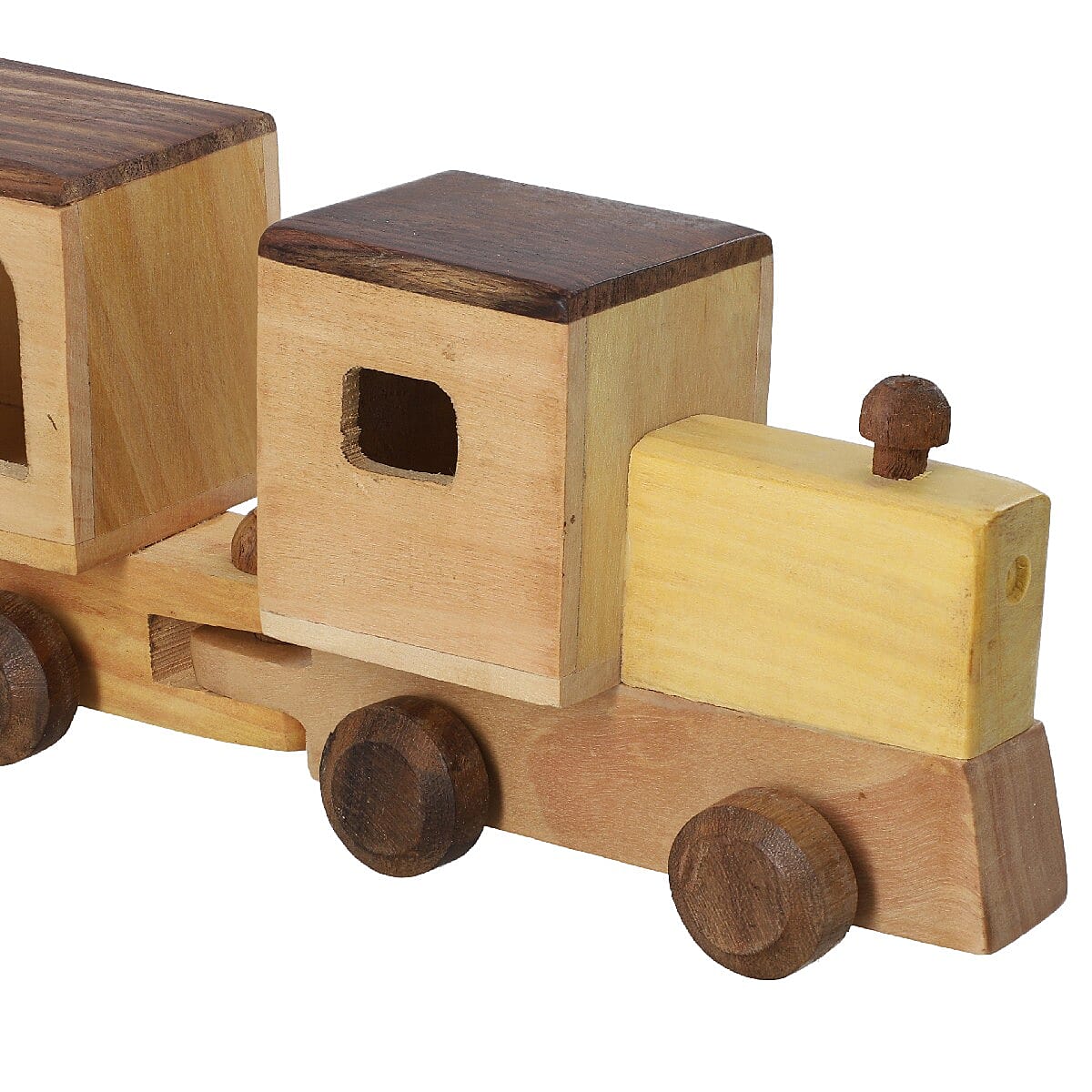 Handmade Wooden Train Toy with 4 Compartments ( 47X9 CM)