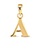 Supreme Finish Plain Initial A Pendant in 9K Yellow Gold