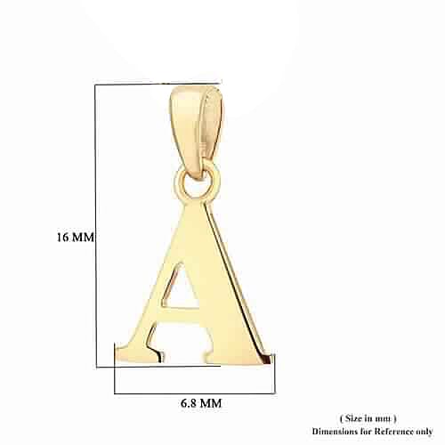 Supreme Finish Plain Initial A Pendant in 9K Yellow Gold