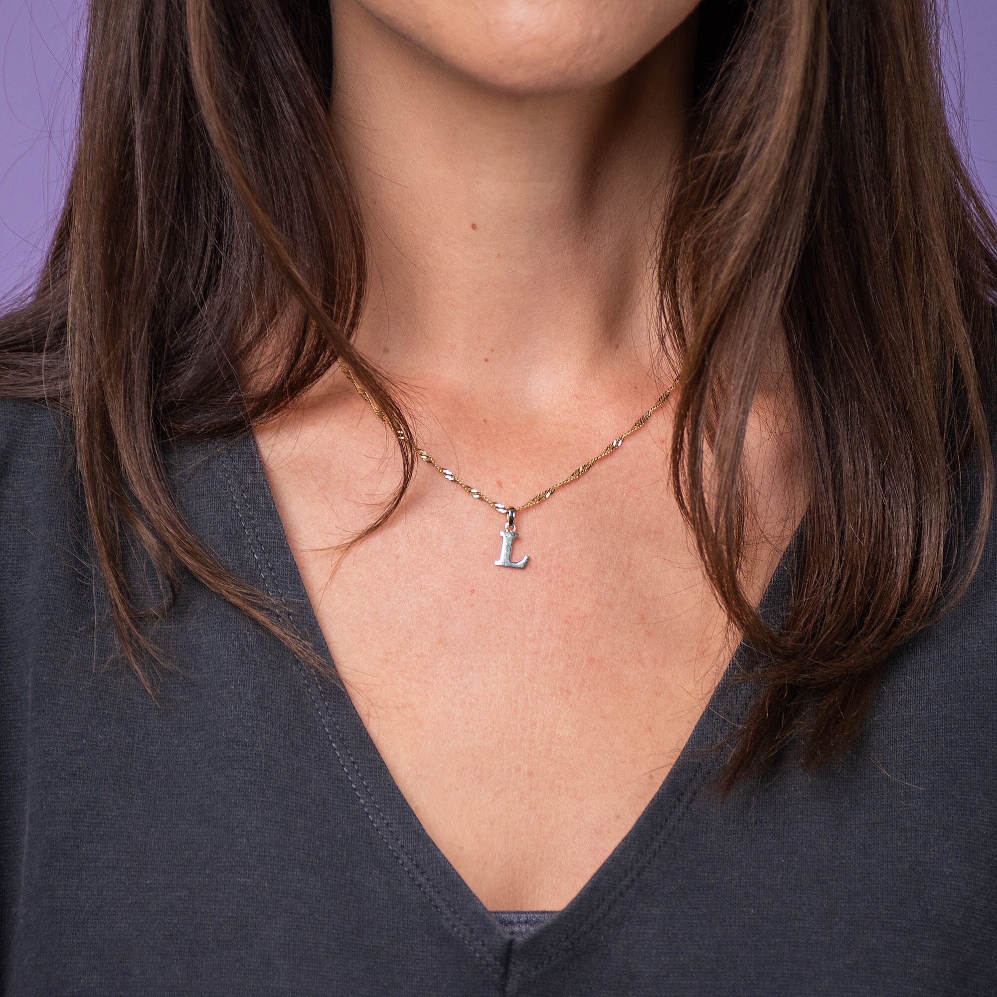 9K Yellow Gold Initial L Pendant