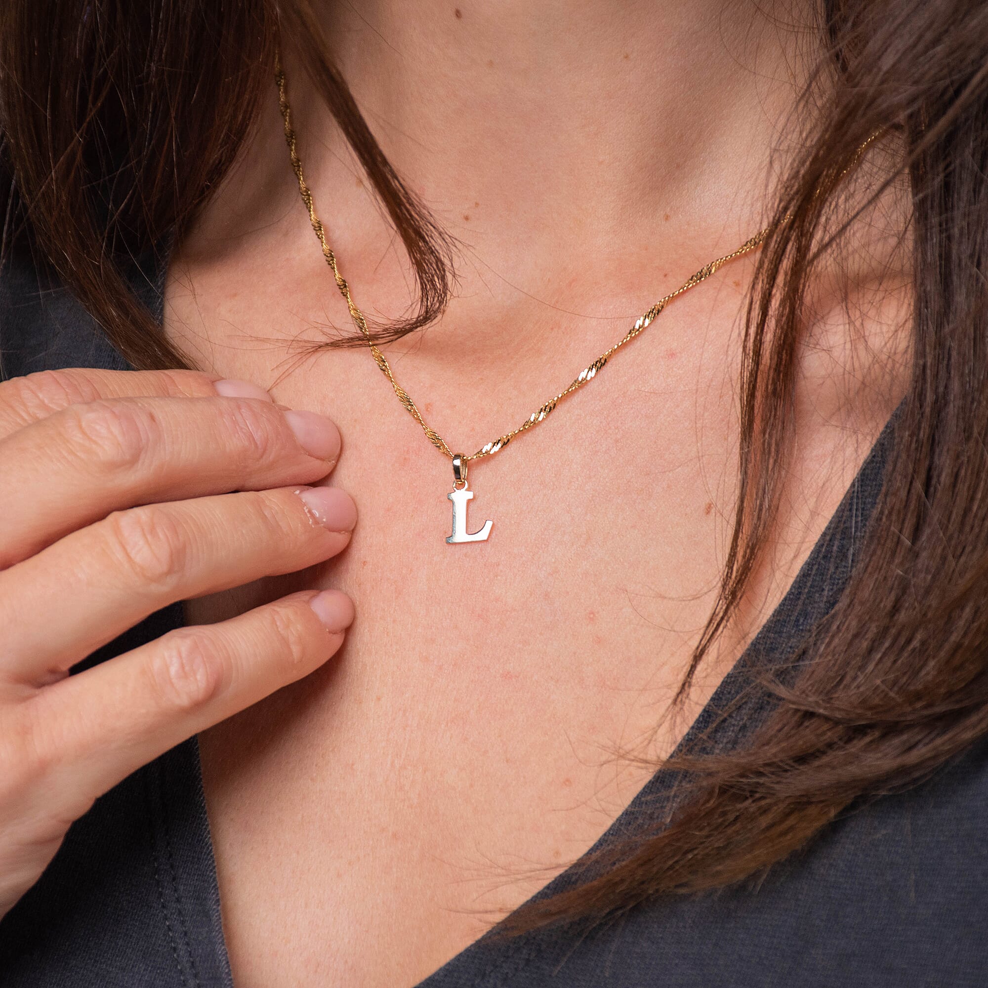 9K Yellow Gold Initial L Pendant