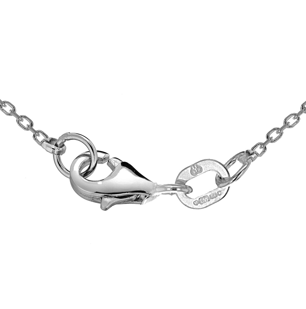 9K White Gold Diamond Cut Sliding Heart Pendant with Chain (Size 17.5)