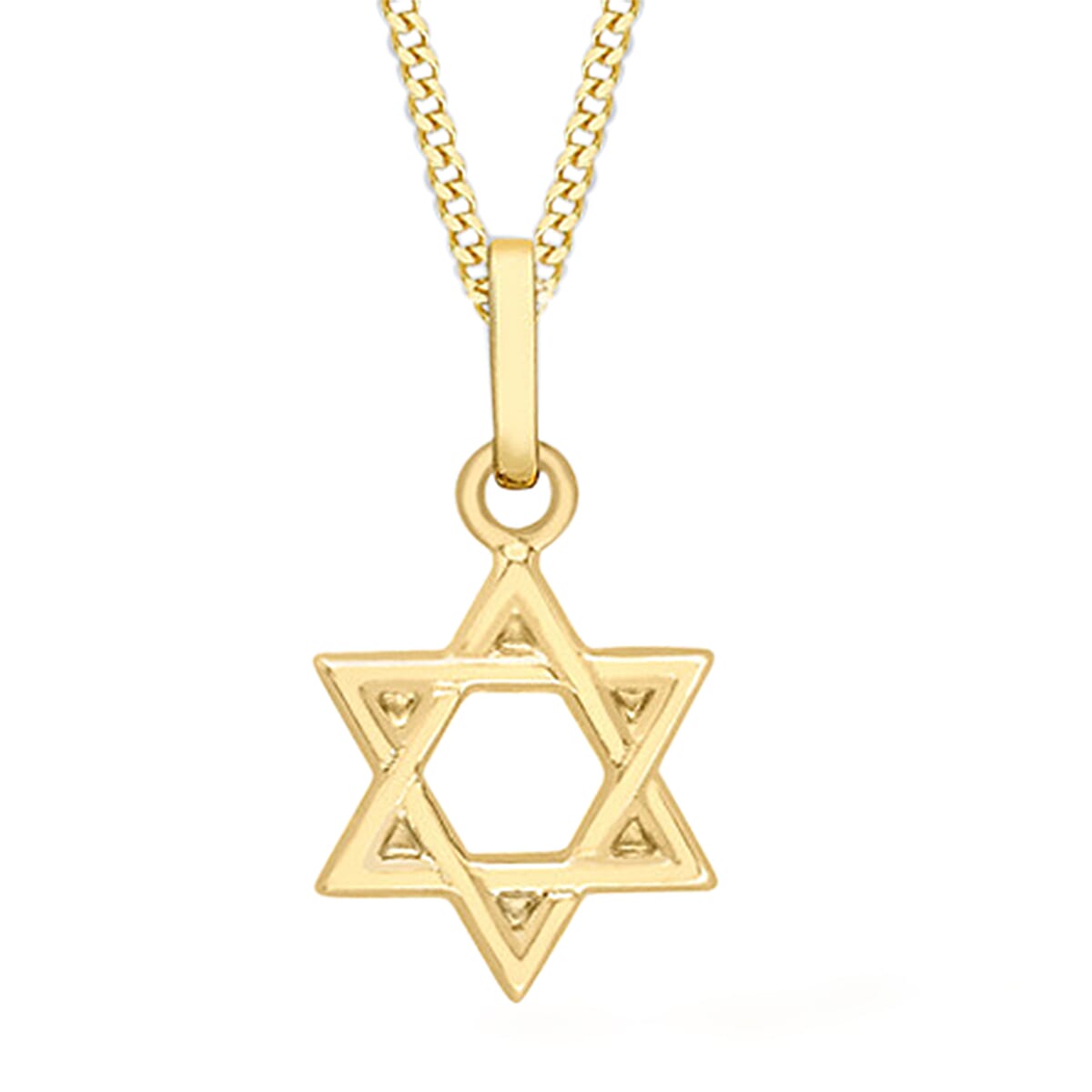 9K Yellow Gold Star of David Pendant