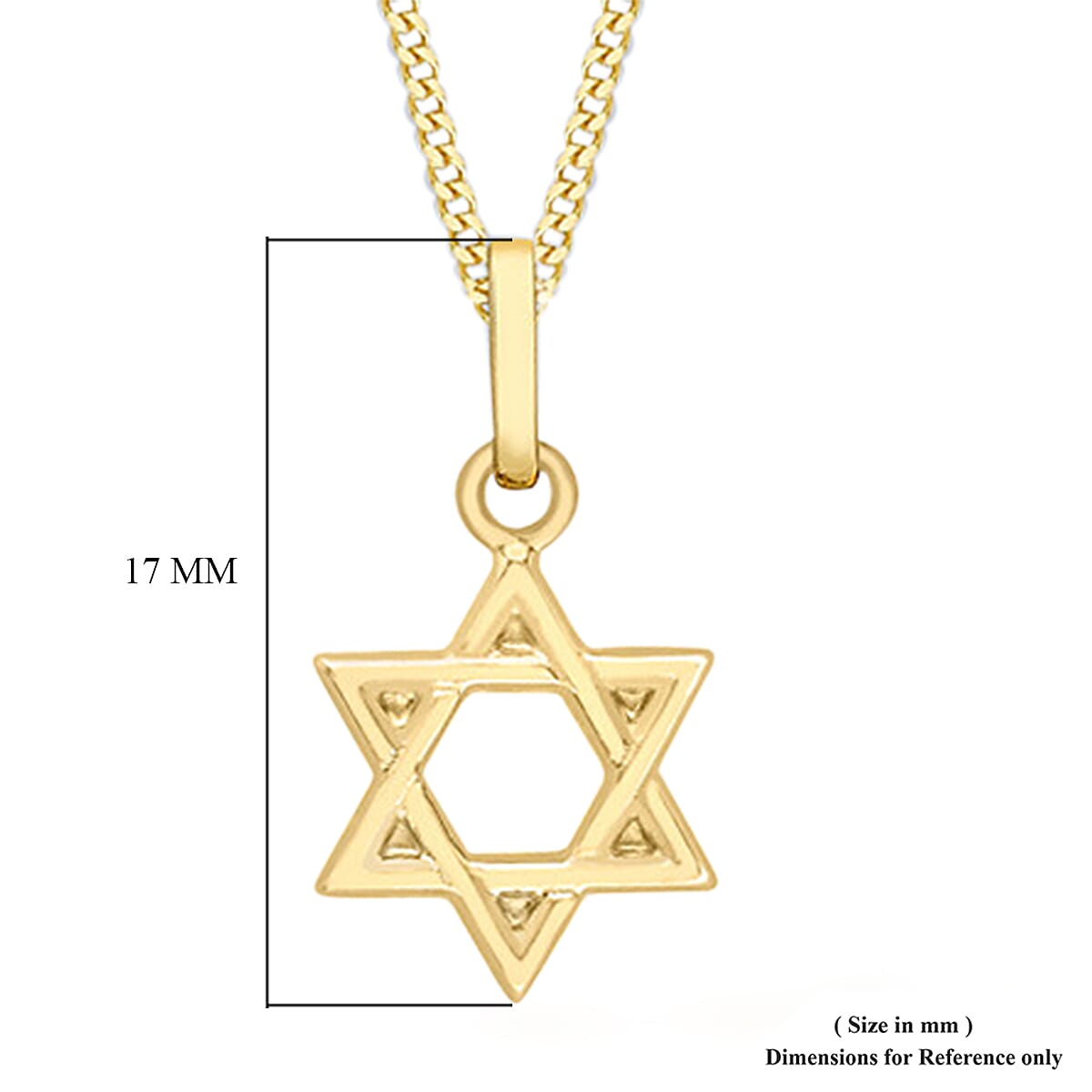 9K Yellow Gold Star of David Pendant