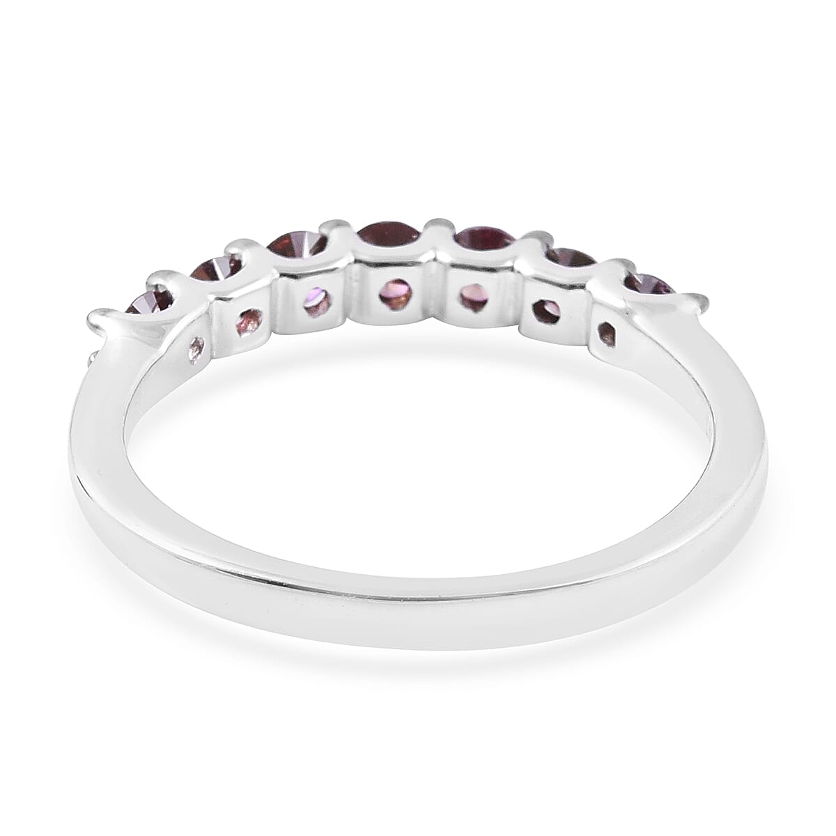 9K White Gold Purple Diamond (Rnd) Seven Stone Ring 0.500 Ct.
