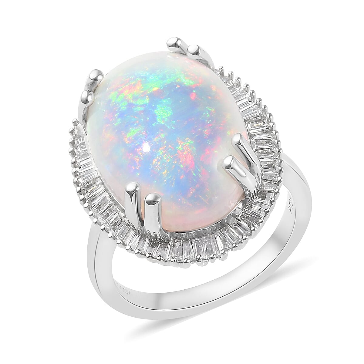 RHAPSODY 950 Platinum Ethiopian Welo Opal and Diamond Ring  9.35 Ct.