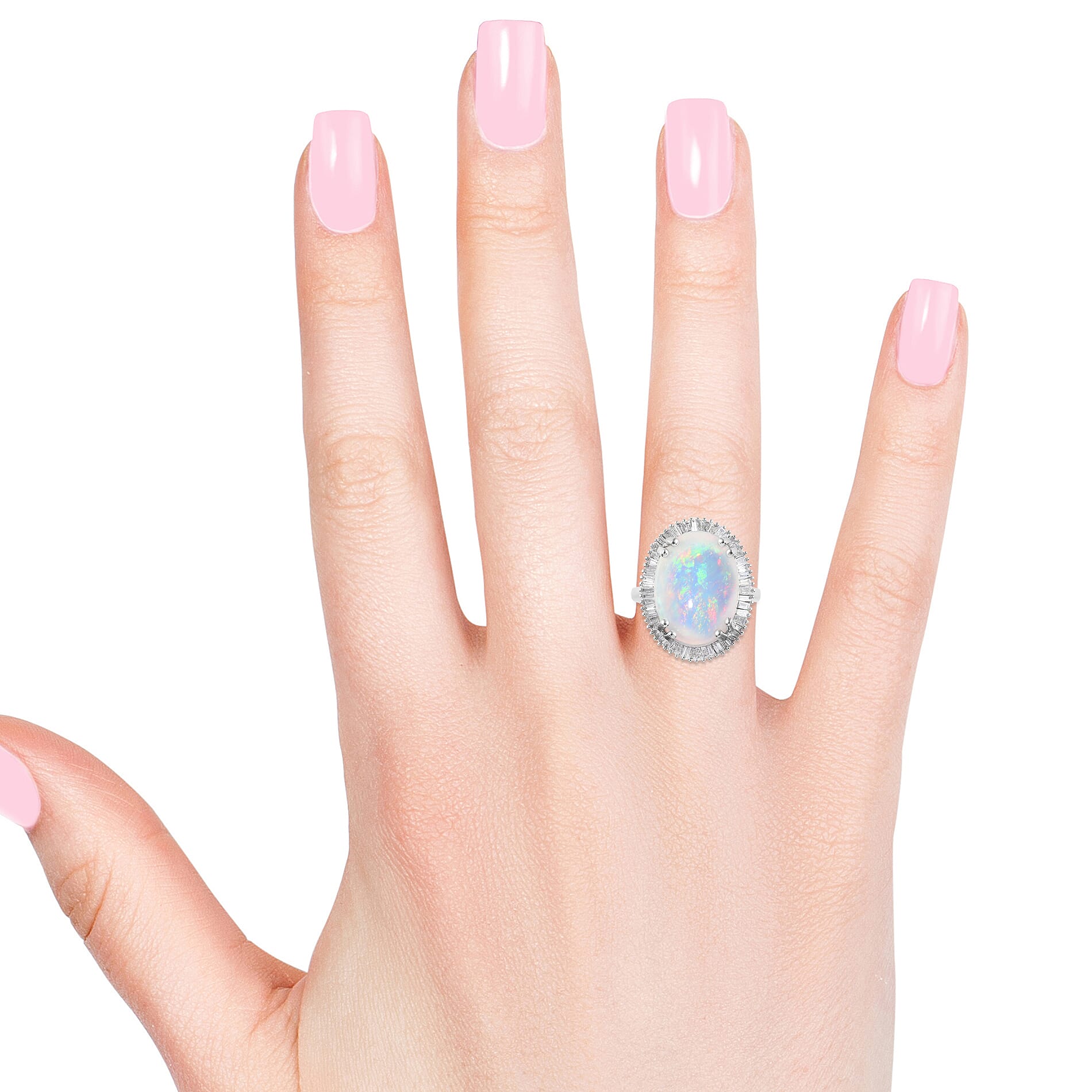 RHAPSODY 950 Platinum Ethiopian Welo Opal and Diamond Ring  9.35 Ct.