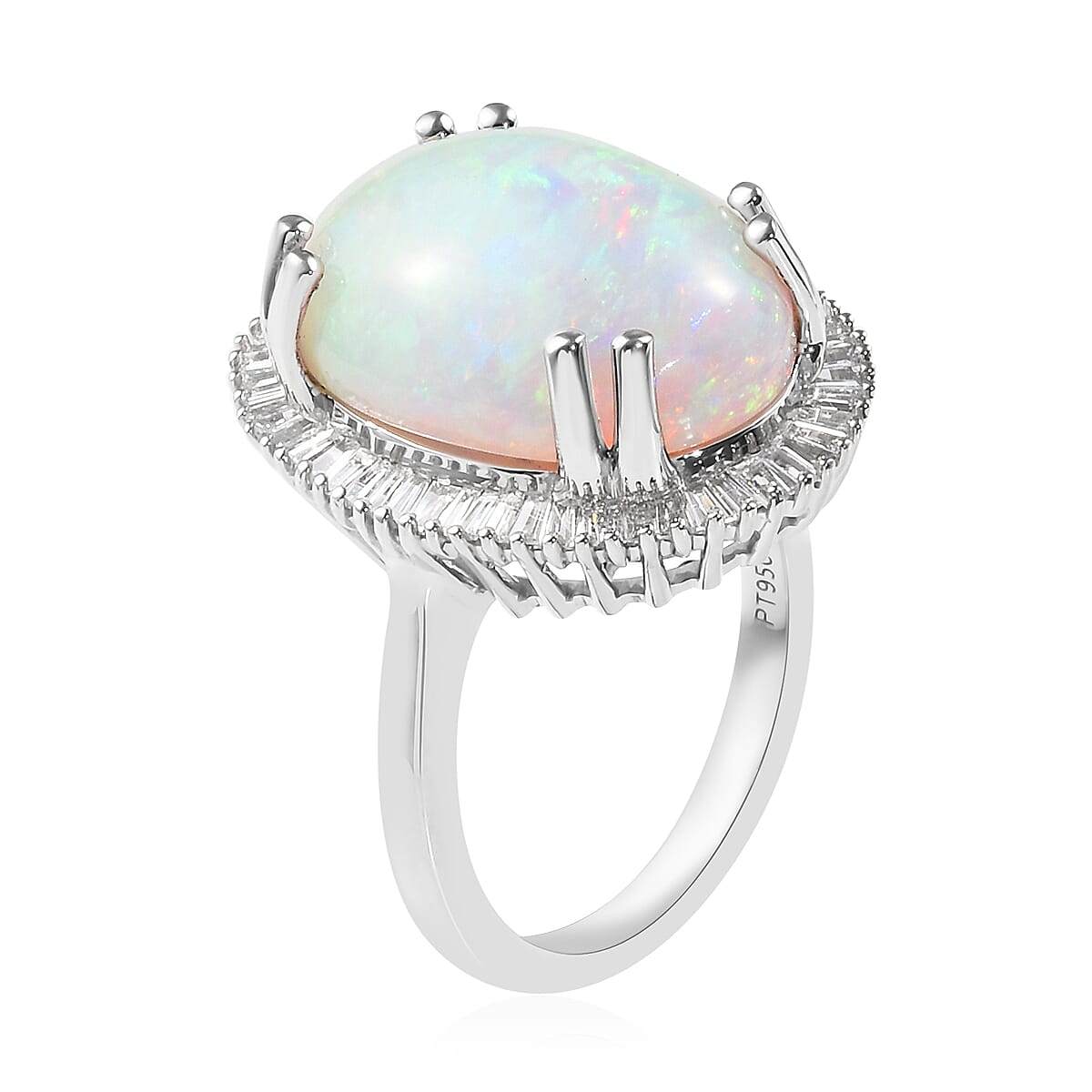 RHAPSODY 950 Platinum Ethiopian Welo Opal and Diamond Ring  9.35 Ct.
