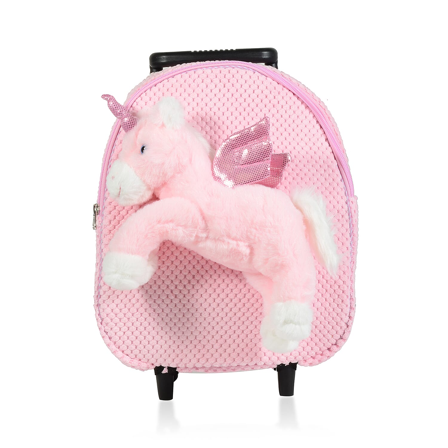 BRAND NEW: Plush Convertable Unicorn Backpack with Trolley and Detachable Cuddly Toy (12 Inches) - Unicorn
